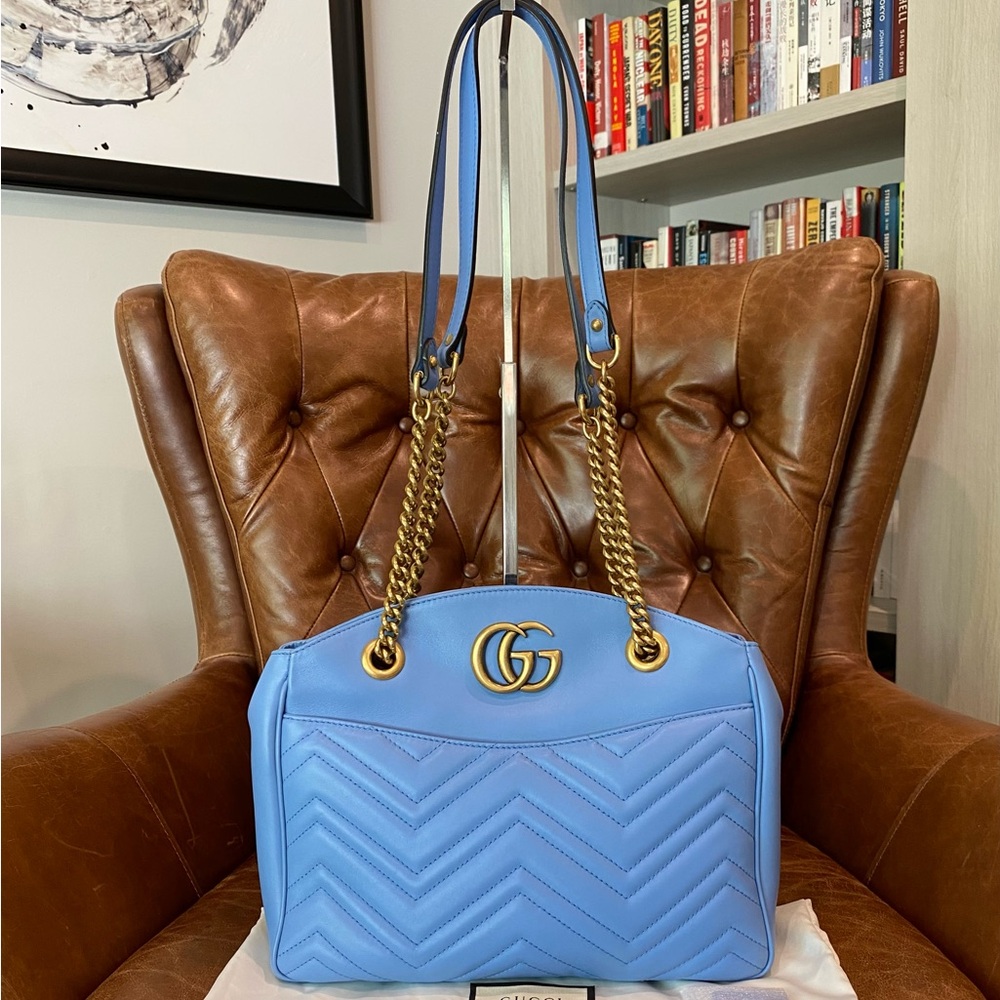 Gucci GG Marmont Chain Tote Matelasse Leather